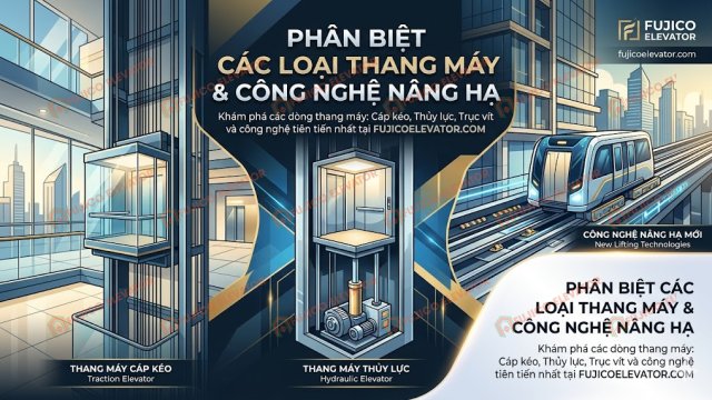 Phân Biệt Các Loại Thang Máy & Công Nghệ Nâng Hạ: Hướng Dẫn Từ Kỹ Sư Fujico Elevator