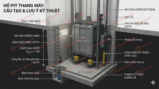 Hố Pit Thang Máy Là Gì? Cấu Tạo, Kích Thước & Xu Hướng Mới 2026